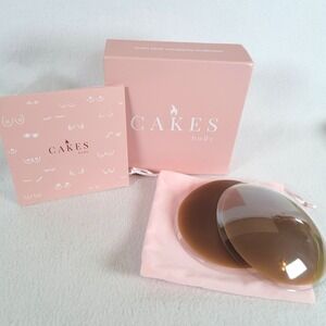 CAKES body Womens Nipple Covers Non-Adhesive Silicone Size OG Cocoa Brown